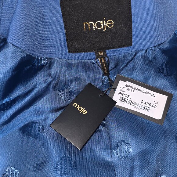 Maje Valex Blazer in Blue, various sizes, NWT - Picture 4 of 5